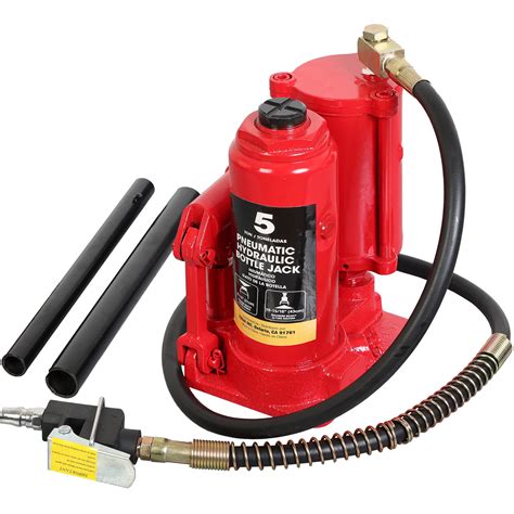 Torin Ton Lbs Pneumatic Air Bottle Jack With Manual Hand Pump Atrq B Red For