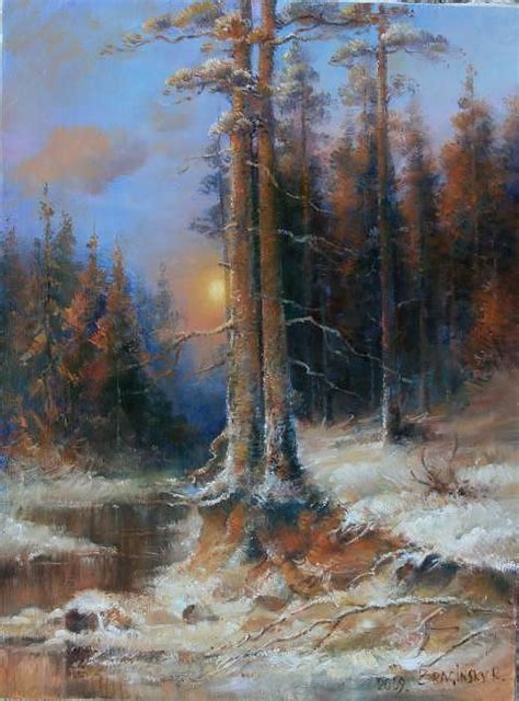 Winter Forest Painting By Robert Braginsky Fine Art America