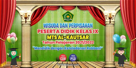 Free Download Desain Banner Backdrop Wisuda Perpisahan Format Cdr And Psd