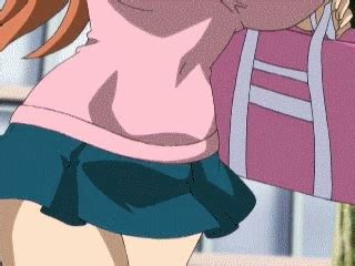 Mogudan Miori Ai Miyori Ai Bakunyuu Maid Gari Animated Animated Gif Lowres Bag Bouncing