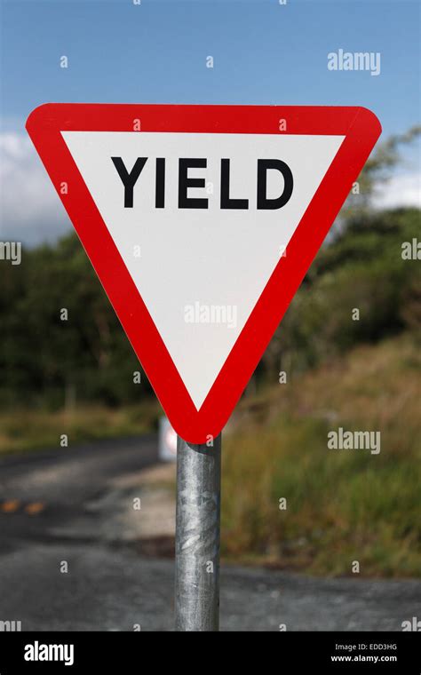Yield Sign In Ireland Stock Photo Alamy