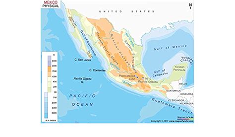 🥇 【 Mapa Físico De México 】 ️
