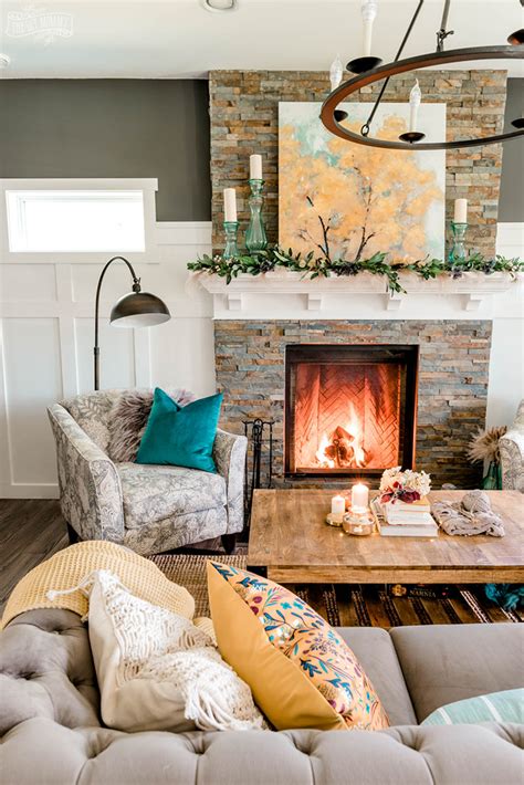 Our Cozy Fall Living Room With Simple Mantel Decor The