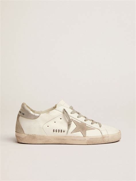 Super Star Sneakers With Silver Coloured Heel Tab And Metal Stud