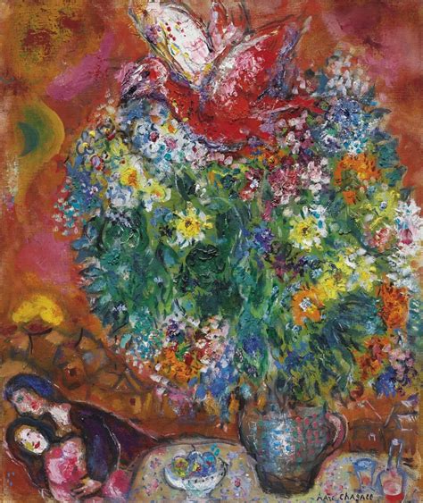Marc Chagall 1887 1985 Flowers And Lovers Tuttart Masterpieces
