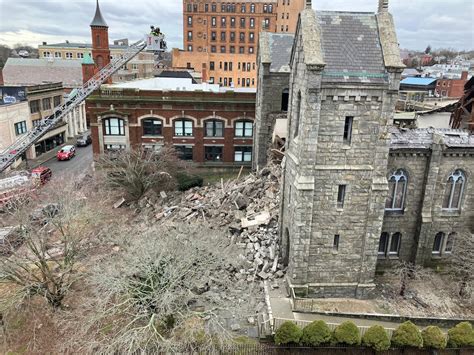 Demolition Continues Following Church Collapse In New London