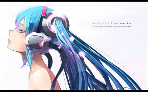 Headphones Vocaloid Hatsune Miku Long Hair Blue Hair Headphones Girl Twintails Profile Anime