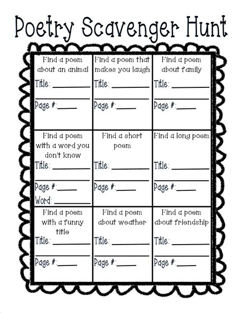 Poetry Activity Worksheets