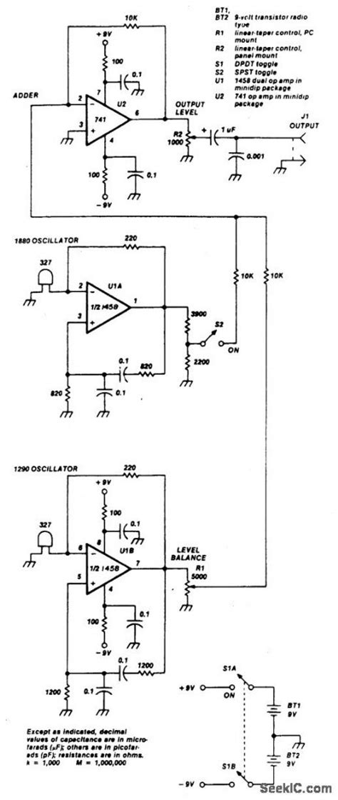 Simpletwotonegenerator Signalprocessing Circuit Diagram
