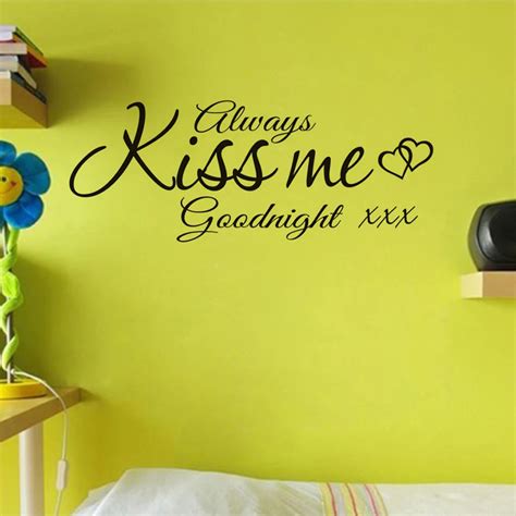 Always Kiss Me Goodnight Removable Wall Sticker For Romantic Wedding Bedroom Vinyl Love Wall Art