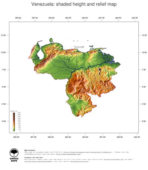Map Venezuela Ginkgomaps Continent South America Region Venezuela