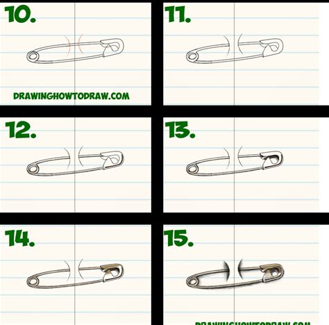 How To Draw Cool Stuff Draw A Safety Pin Holding 2 Pieces Of Paper