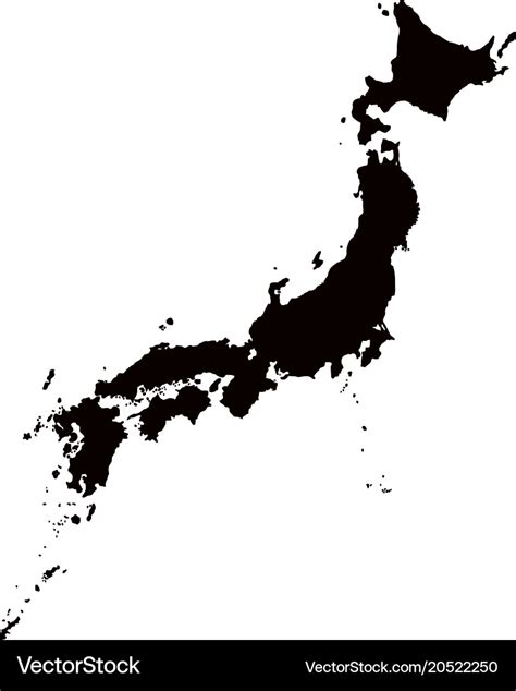 Japan Map Outline Royalty Free Vector Image Vectorstock
