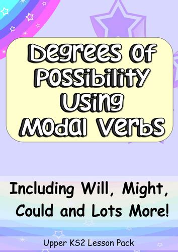 Can, can't, could, couldn't and be able to. Year 5 Indicating Degrees of Possibility Using Modal Verbs ...