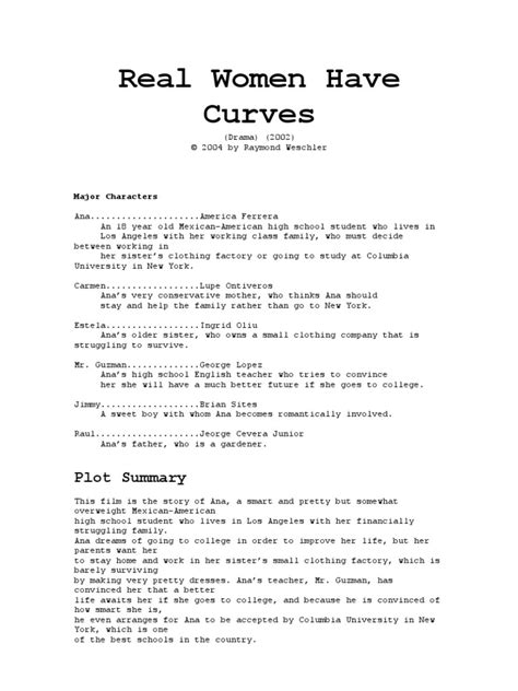 Real Women Have Curves Pdf