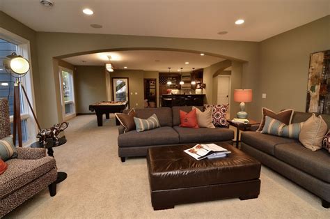 Basement, or when sprucing up your basement in preparation for a home sale, the question arises: Basement Wall Colors Home Office Traditional With Beige ...