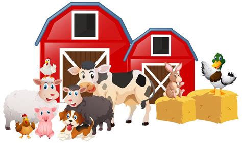 Farm Animals In The Barn Download Free Vectors Clipart Graphics And Vector Art