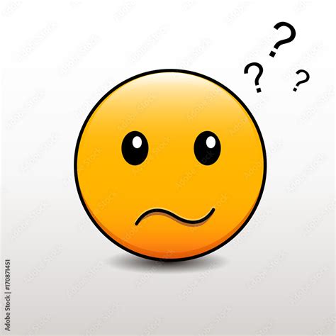 Cute Emoticon With Doubts And Question Marks Above His Head Vector