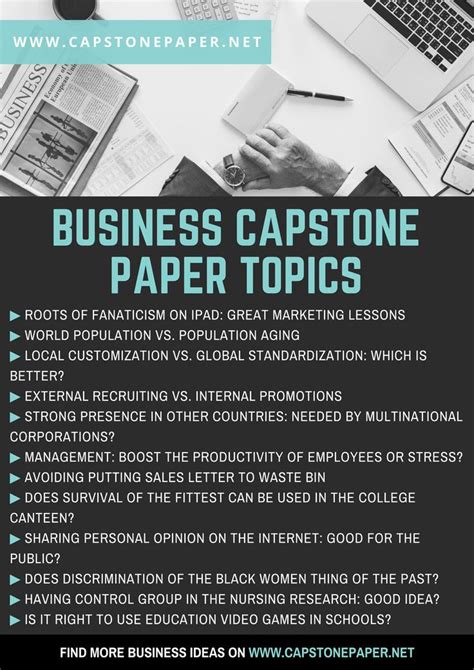 Best Business Capstone Paper Topics 💼📈 Find More Useful