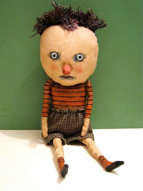 Weird Art Doll In Shorts Sandy Mastroni Stripes Odd Boy Etsy Art