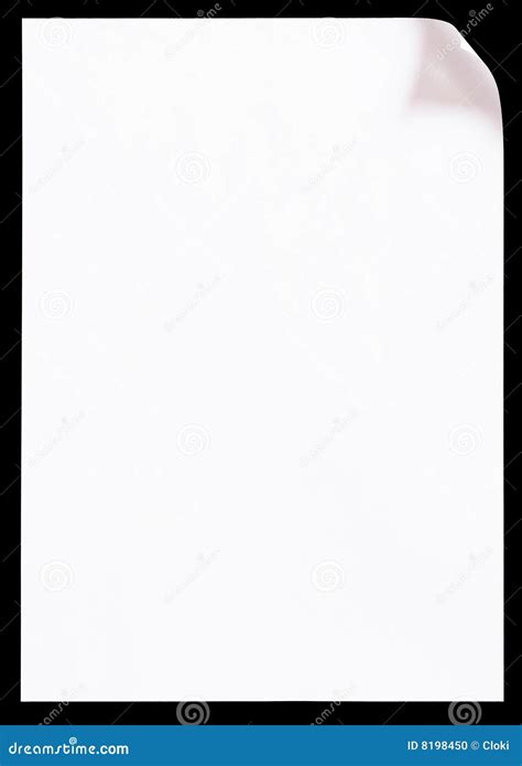 Blank White Sheet Of Paper Stock Illustration Illustration Of Curl