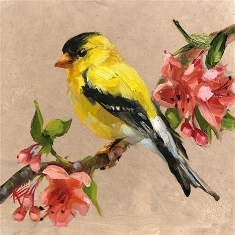 Daily Paintworks American Goldfinch Original Fine Art For Sale