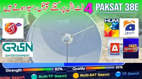 Paksat E Feet Dish Antenna Scan Channels Result Paksat E Dish