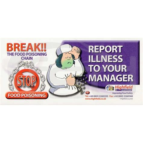 report illness to your manager signs catering equipment food safety direct