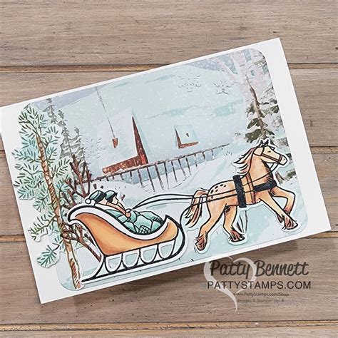 One Horse Open Sleigh Card Video Patty Stamps