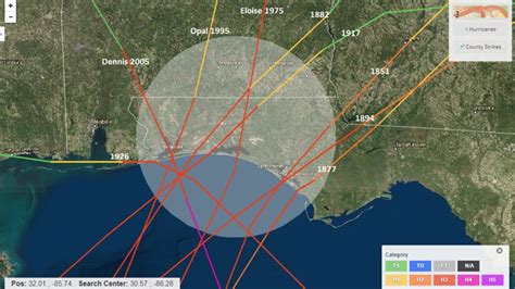 Florida Hurricane Paths History Map