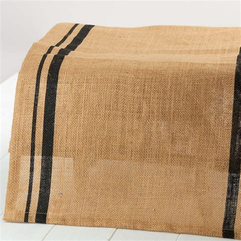 Burlap Stripe Black Table Runner Textiles And Linens Home Decor