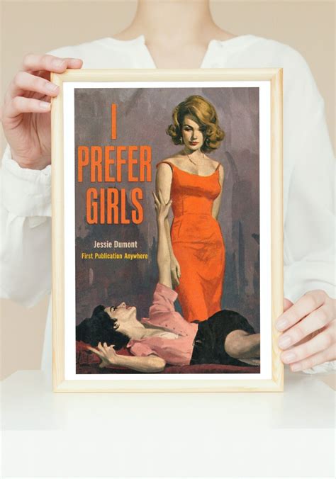 Lesbian Pulp Print I Prefer Girls Vintage Sapphic Wall Art Pulp Novel Cover Reproduction Lgbtq