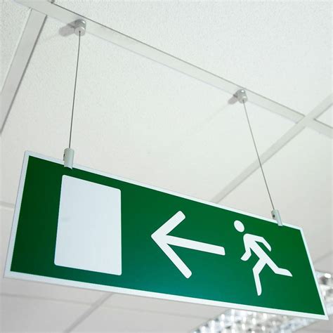 Fire Escape Sign Ceiling Hanging FE 92 58 EEC Signbox Fire