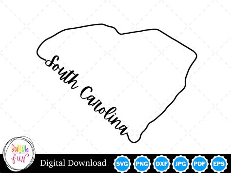 South Carolina State Outline Design South Carolina Png South Carolina