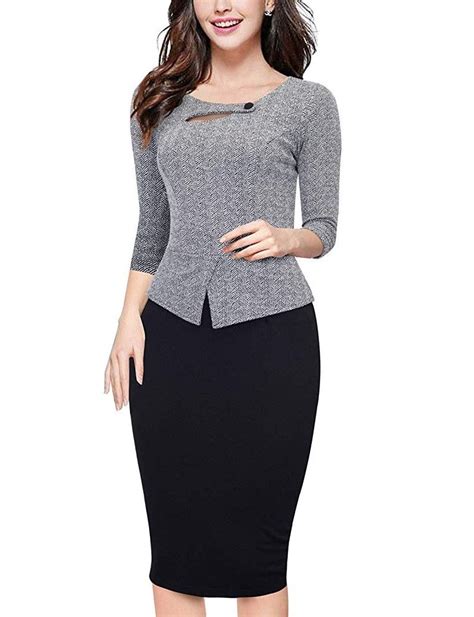 Homeyee Womens Elegant Chic Bodycon Formal Dress B288 Casual Dress