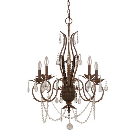 They combine the elegance of crystal with the bold look of a bronze finish for a unique pairing that is sure to attract attention. Hampton Bay 5-Light Bronze Crystal Chandelier-BVB9115A ...