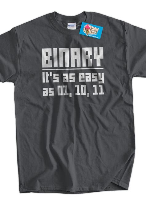 Funny Programmer T Shirt Binary Is Easy As 01 10 11 Tshirt Etsy