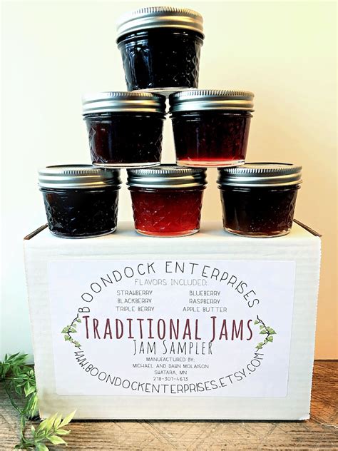 Traditional Jam Sampler T Box Six 4 Oz Jars Of Assorted Etsy