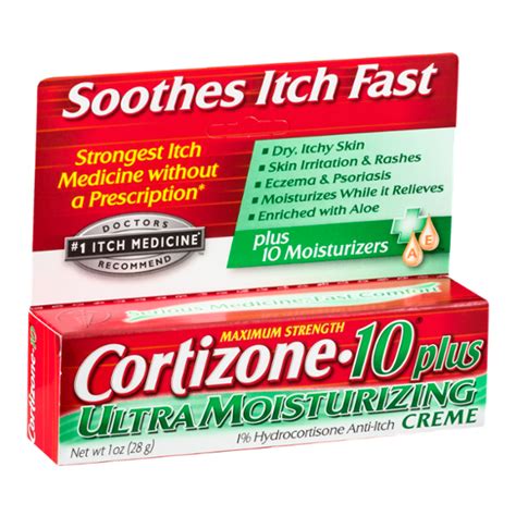 Cortizone 10 Plus Ultra Moisturizing 1 Hydrocortisone Anti Itch Creme Maximum Strength 1 Oz