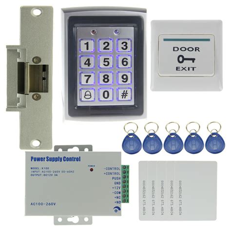 Door Access Control System Kit Set Metal Rfid Keypad Strike Door Lock