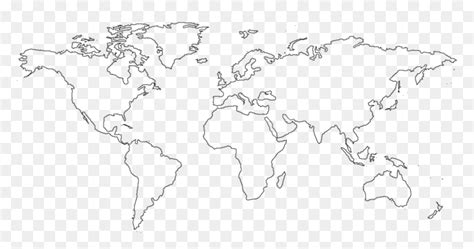 World Map Black And White Map Of The World No Borders Hd Png