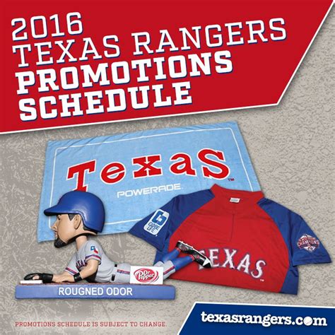 Created by laaabaseball45a community for 9 years. The Rangers 2016 Promotions Schedule is here! | Texas ...