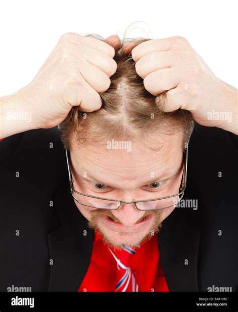 Angry Distressed Business Man Pulling His Hair Stock Photo Alamy