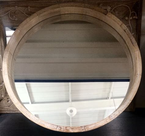 Large Modern Rustic Chunky Natural Round Wall Mirror New