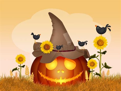 Scarecrow In Autumn Stock Illustration Illustration Of Harvesting