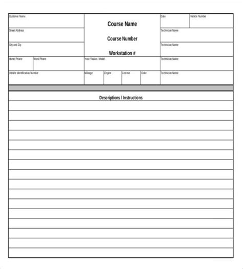 This detailed work order also serves as an invoice and has fields for materials used as well as hours worked. 23+ Repair Order Templates - Google Docs, Word | Free ...