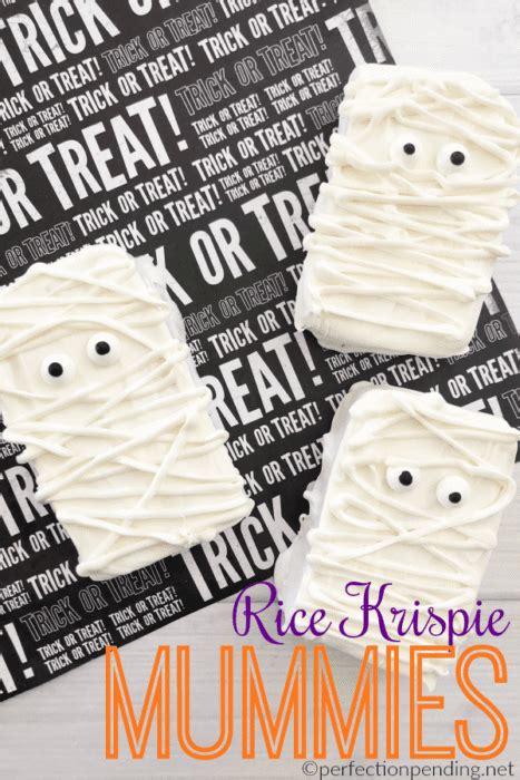 Easy Rice Krispie Treat Mummies For Halloween Perfection Pending