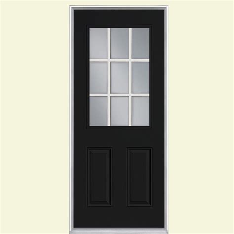 Masonite 32 In X 80 In 9 Lite Painted Smooth Fiberglass Prehung Front