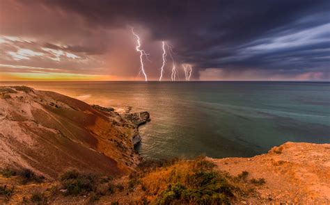 Lightning Storm On The Coast Of Australia