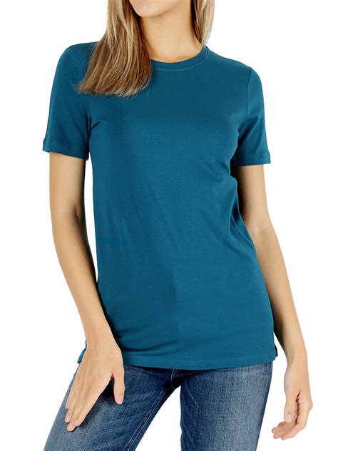 Thelovely Womens Cotton Crew Neck Short Sleeve Relaxed Fit Basic Tee